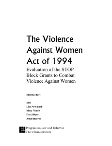 The Violence Against Women Act of 1994 Evaluation of the STOP