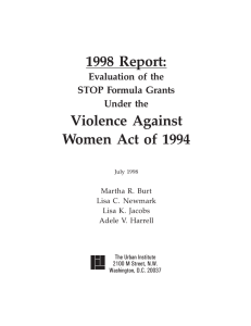 1998 Report: Violence Against Women Act of 1994 Evaluation of the