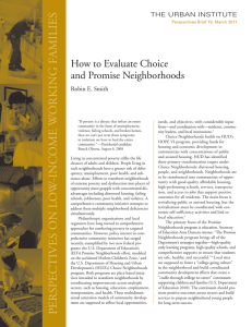 How to Evaluate Choice and Promise Neighborhoods THE URBAN INSTITUTE Robin E. Smith