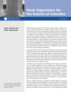 T Kiosk Supervision for the District of Columbia Jesse Jannetta and