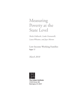 Measuring Poverty at the State Level Low-Income Working Families