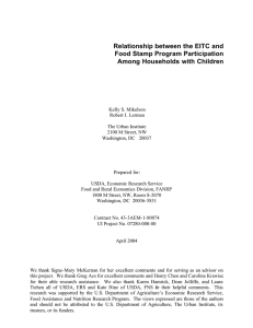 Relationship between the EITC and Food Stamp Program Participation