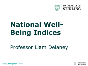 National Well- Being Indices  Professor Liam Delaney