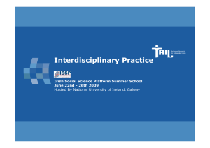 Interdisciplinary Practice Irish Social Science Platform Summer School