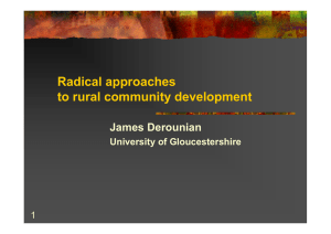 Radical approaches to rural community development James Derounian 1