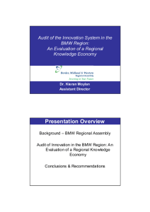 Presentation Overview Audit of the Innovation System in the BMW Region: