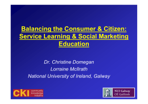 Balancing the Consumer &amp; Citizen: Service Learning &amp; Social Marketing Education