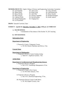 MEMORANDUM TO:  Dr. Jack Rudolph Dr. James Gary