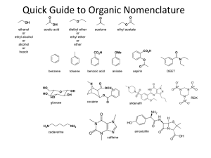 Quick Guide to Organic Nomenclature