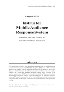 Instructor Mobile Audience Response System Abstract