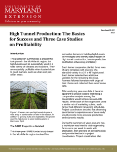 High Tunnel Production: The Basics for Success and Three Case Studies