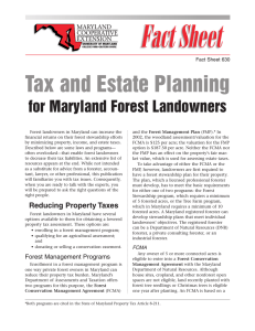 Tax and Estate Planning for Maryland Forest Landowners