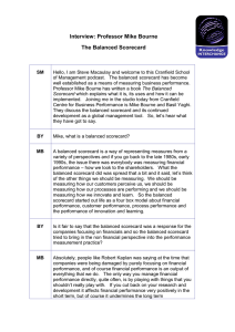 Interview: Professor Mike Bourne The Balanced Scorecard