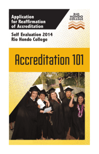 Accreditation 101 Application for Reaffirmation of Accreditation