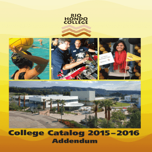 College Catalog 2015 – 2016 Addendum