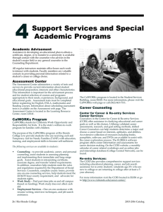 4 Support Services and Special Academic Programs Academic Advisement