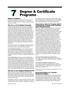 7 Degree &amp; Certificate Programs Degree Programs