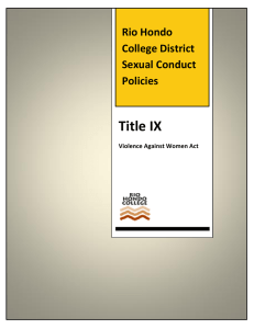 Title IX Rio Hondo College District Sexual Conduct