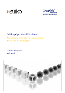 Building Operational Excellence Adoption of Innovative Manufacturing Tools and Technologies
