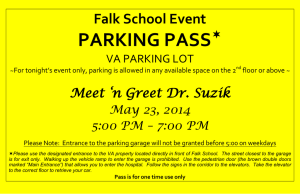 PARKING PASS  Falk School Event Meet ‘n Greet Dr. Suzik