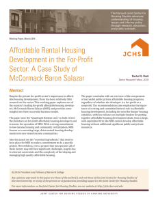 The Harvard Joint Center for Housing Studies advances understanding of housing