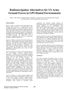 Radionavigation Alternatives for US Army Ground Forces in GPS Denied Environments