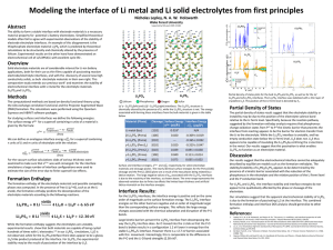 Modeling the interface of Li metal and Li solid electrolytes... Abstract Nicholas Lepley, N. A. W.  Holzwarth