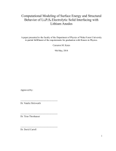 Computational Modeling of Surface Energy and Structural Behavior of Li P S