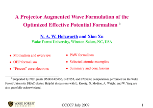 A Projector Augmented Wave Formulation of the Optimized Effective Potential Formalism a