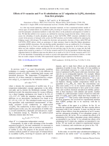 Effects of O vacancies and N or Si substitutions on... migration in Li PO electrolytes