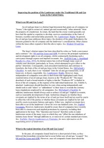 Improving the position of the Landowner under the Traditional Oil... Lease in the United States.