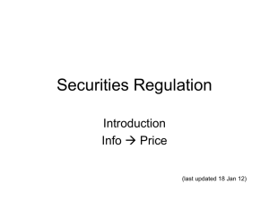 Securities Regulation Introduction Info  Price (last updated 18 Jan 12)