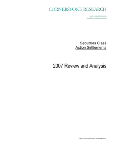2007 Review and Analysis  CORNERSTONE RESEARCH