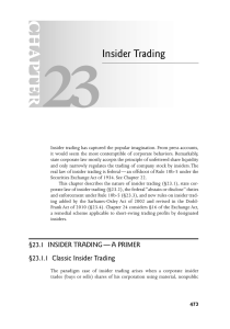 23 CHAPTER Insider Trading