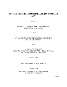 REVISED UNIFORM LIMITED LIABILITY COMPANY ACT