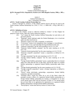 ARTICLE 1. Uniform Limited Partnership Act. Chapter 59.