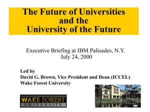 The Future of Universities and the University of the Future