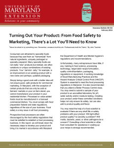 Turning Out Your Product: From Food Safety to  i