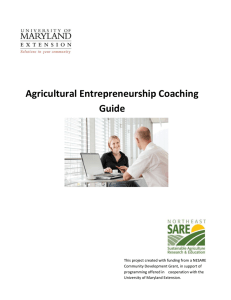 Agricultural Entrepreneurship Coaching Guide
