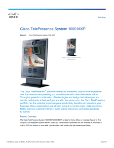 Cisco TelePresence System 1000 MXP