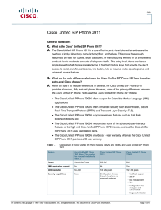 Cisco Unified SIP Phone 3911 General Questions Q. A.