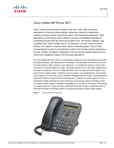 Cisco Unified SIP Phone 3911