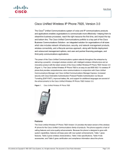 Cisco Unified Wireless IP Phone 7920, Version 3.0