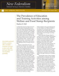 New Federalism The Prevalence of Education and Training Activities among