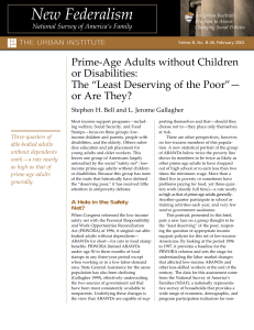 New Federalism Prime-Age Adults without Children or Disabilities: