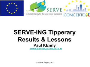SERVE-ING Tipperary Results &amp; Lessons Paul KEnny www.servecommunity.ie