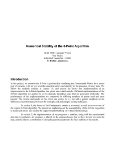 Numerical Stability of the 8-Point Algorithm Introduction