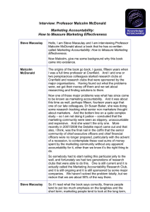 Interview: Professor Malcolm McDonald Marketing Accountability: How to Measure Marketing Effectiveness