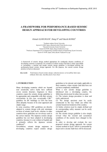 A FRAMEWORK FOR PERFORMANCE-BASED SEISMIC DESIGN APPROACH FOR DEVELOPING COUNTRIES  Ahmed ALHOURANI