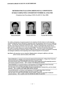 METHODS FOR EVALUATING RHEOLOGICAL COEFFICIENTS OF SELF-COMPACTING CONCRETE BY NUMERICAL ANALYSIS